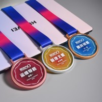 Médailles en cristal personnalisées Médaille d'or Ruban Bronze Gagnant Médailles pour enfants Adultes Prix de la journée sportive, Compétitions de gymnastique