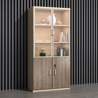 Meuble de classement en bois moderne pour bureau, rangement de documents et archives, bibliothèque verrouillable, étagère à panneaux, armoire minimaliste