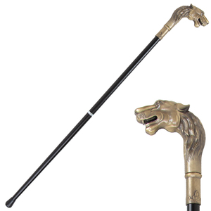 Canne de marche réglable en fer avec tête de panthère en bronze et embout en caoutchouc – Canne de luxe moderne pour homme et cadeau, capacité de 150 lb - Product Image 1