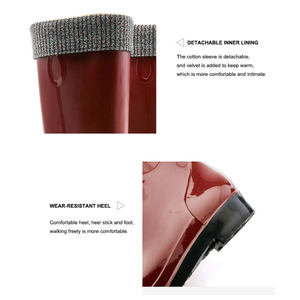 Bottes <span class=keywords><strong>de</strong></span> pluie en plastique PVC pour femmes Protection du travail Portable en acier épais imperméable à l'eau chaussures résistantes travail <span class=keywords><strong>de</strong></span> jardin en plein air - Product Image 6