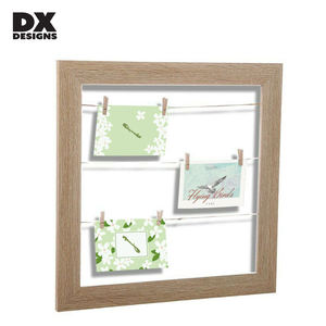 DX Designs Art Déco Design <span class=keywords><strong>Cadre</strong></span> <span class=keywords><strong>photo</strong></span> tridimensionnel <span class=keywords><strong>Cadre</strong></span> en bois carré <span class=keywords><strong>avec</strong></span> <span class=keywords><strong>corde</strong></span> à clip Taille personnalisée Mode Design classique - Product Image 6