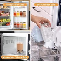 Lot de 6 tasses à boire en verre avec couvercles en bambou et ensemble de paille pouvant façonner la bière tasse à café glacée Soda Pop gobelet transparent bouteille Mason