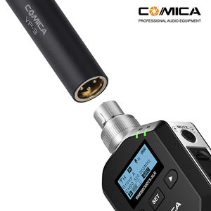 Micrófono Inalámbrico <span class=keywords><strong>CoMica</strong></span> WM200/300-XLR, Micrófono UHF de 96 Canales con Interfaz Cannon, Transmisor XLR Metálico con Emparejamiento Automático de Canales IR - Product Image 3