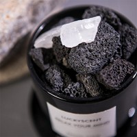 Cadeau d'aromathérapie sans flamme, étiquette privée personnalisée, avec diffuseur de pierre volcanique noire avec huiles essentielles,