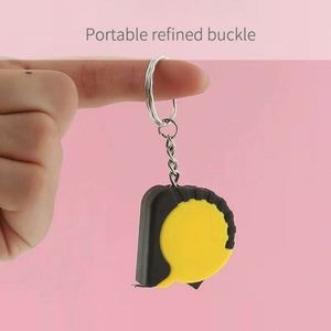Promotional Portable Mini Steel Keychain 1M Prt Rubber Wrapped Gift <b>Tape</b> <b>Measure</b> With Custom Logo - Product Image 5