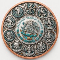 Pièce de monnaie en cuivre pur 999 de 1 oz et 5 oz, motif Ange de l'Indépendance, haute relief, couleur UV, finition proof-like, cadeau pour les amateurs de l'histoire et de la culture mexicaine