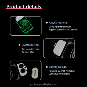 发光姓名标签发光二极管闪烁亚克力姓名徽章项链发光挂绳闪烁发光二极管灯 - Product Image 5