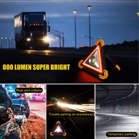 Lampe de travail LED COB rechargeable par USB de sécurité Lampe de travail d'urgence à torche super lumineuse pliable à 180 ° pour les problèmes de stationnement sur la route