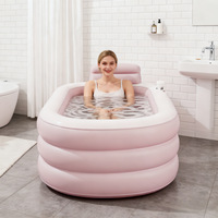 Baignoire gonflable en PVC pour adultes, mini-baignoire de trempage et de vapeur pour 2 personnes, rose – Approvisionnement direct usine
