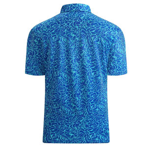 Chemises de golf formelles tissées unies respirantes pour hommes, conception OEM, avec impression par transfert thermique, luxe et haute qualité - Product Image 2