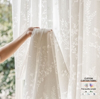 Nouveau style de tissu de rideau transparent brodé pour rideau en voile, salon, chambre à coucher