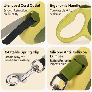 Laisse de chien automatique rétractable, laisse pour animaux de compagnie, verrouillage à un clic, corde de traction de 3 m pour la marche en plein air - Product Image 3