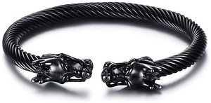 <span class=keywords><strong>Bracelet</strong></span> en acier inoxydable, thème Dragon, câble torsadé, Viking, manchette, bijoux Punk Rock, 1 pièce - Product Image 4