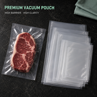 Sac sous vide durable, résistant à l'humidité et aux perforations, 7 couches coextrudées PA PE Nylon, lisse et brillant, 240m, avec encoche de déchirement, pour supermarché