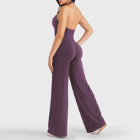 Combinaison décontractée pour femme avec logo personnalisé, design halter, sans manches, séchage rapide, mode, douce, anti-humidité, pour l'entraînement et l'exercice