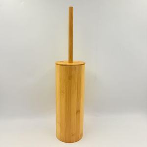 Bamboo Toilet <b>Brush</b> Set <b>Round</b> Durable Eco-Friendly Home Use Long Handle Soft Bristles Thickened <b>Brush</b> - Product Image 1
