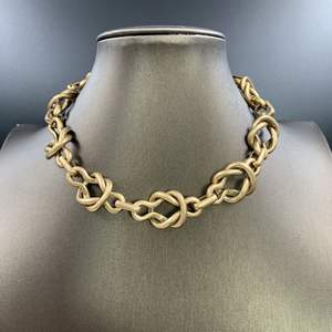 Collar llamativo chapado en oro vintage con cadena irregular de aleación de zinc, diseño en forma de U, ideal para fiestas. - Product Image 1