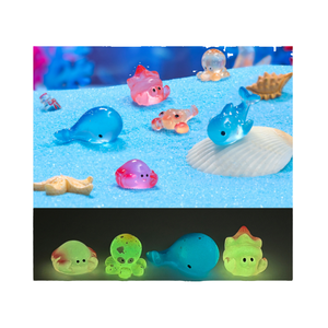 Dessin animé Mini résine lueur animaux <span class=keywords><strong>Figurine</strong></span> minuscules créatures marines 3D poisson pieuvre ermite crabe baleine homard sacs aveugles poupée de jardin - Product Image 1