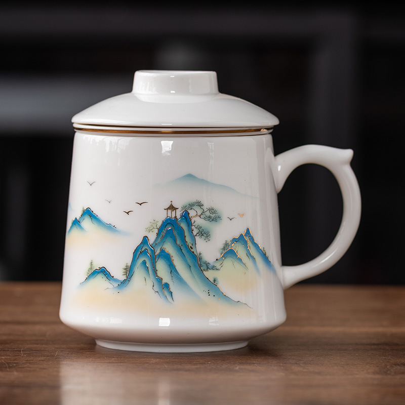 Yangzhi jade porcelain office cup, see picture