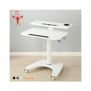 Xe Đẩy Di Động Máy Tính Xách Tay Có Thể Điều Chỉnh Độ Cao Bằng Khí Nén Bàn Máy Tính Làm Việc Văn Phòng Tại Nhà Có Bánh Xe Tháo Rời 2 Giá Đỡ - Product Image 1