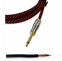 Câble audio professionnel OEM RH-I005 TS pour guitare, mâle-mâle, blindé en spirale, gaine en PVC, conducteur en cuivre sans oxygène, câble en tweed