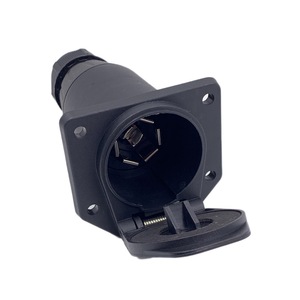 7 Pin Waterproof Socket Trailer <b>Plug</b> RV <b>Adapter</b> Black Connector For Taillight Signal - Product Image 1