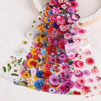 10Pac/pack Kleurrijke Bloem Nagel Transfer Folie Stickers Roos Zonnebloem Daisy Bloemen Nail Art Folie Decals DIY Manicure Nagelsalon