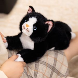 Venta caliente 38cm realista mintiendo <span class=keywords><strong>gatito</strong></span> peluches muñeca color sólido gato simulado juguetes de peluche para niños relleno de algodón PP - Product Image 3