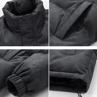 Veste matelassée en duvet pour homme, personnalisée, chaude pour l'hiver, tendance, vintage lavée, avec col montant