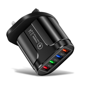 Chargeur rapide électrique <span class=keywords><strong>lumineux</strong></span> 4USB QC3.0 15W, nouvelle arrivée 2024, matériau ignifuge, chargeur de voyage pour téléphone portable, montre intelligente - Product Image 4