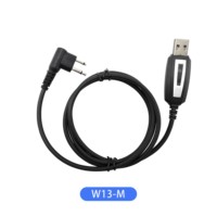 Cable de Datos USB para Walkie Talkie W13-M de 1m, Metálico, TPE, con Chip de Alta Compatibilidad para Radio Bidireccional Motorola, Conector M