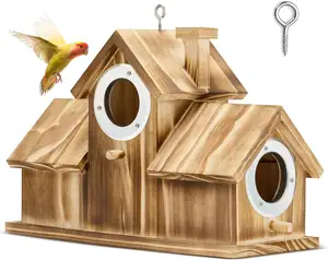 Handmade Hanging Birdhouse Wooden Natural Bird House Bird Houses