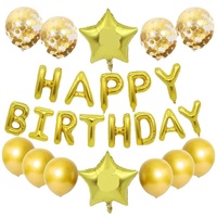 2022 nouveaux produits anniversaire lettres étoiles ballons confettis décorations de fête joyeux anniversaire ballons ensemble