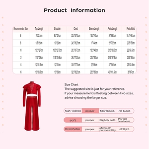 Costumes de danse contemporaine pour filles de 6 à 14 ans, tenue de danse lyrique pour compétition, haut court avec pantalon évasé, spectacles sur scène - Product Image 6