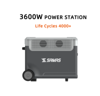 Générateur solaire SAMAS N066 3600W 3840Wh avec batterie LiFePO4, onduleur à onde sinusoïdale pure, 15 ports de sortie (RV/Type C), lampe torche et fonction de démarrage d'urgence
