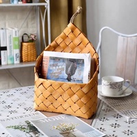 Panier de rangement en macramé en bois naturel écologique avec poignée pour la maison et les mariages
