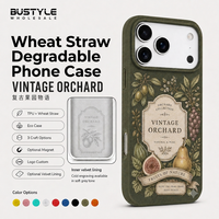 Coque de téléphone écologique biodégradable antichoc en paille de blé, personnalisable avec logo OEM imprimable par gravure à froid pour iPhone 18 Pro Max 17 Air 16 15