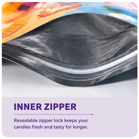 Nouveaux sacs personnalisés pour bonbons, sachets refermables de qualité alimentaire, pochettes en aluminium Mylar avec fenêtre