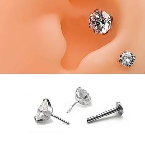 Implantaatkwaliteit G23 Titanium Niet-Schroefdraad <span class=keywords><strong>Labret</strong></span> Duwpen Geperforeerde Sieraden Lip Ring Alleen In <span class=keywords><strong>Labret</strong></span> Paal - Product Image 2