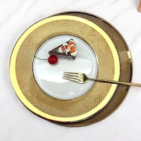 Ensembles de vaisselle en porcelaine blanche dorée de luxe de 12 pouces, vaisselle décorative, assiettes à dîner en céramique pour restaurant
