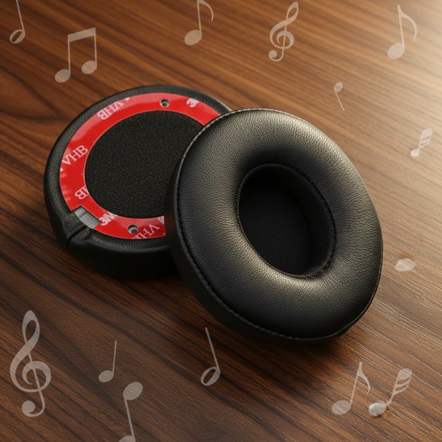 Replacement Ear Cushions Lambskin Leather Memory Foam Noise Isolating Ear Pads for Beats Solo2 Solo3