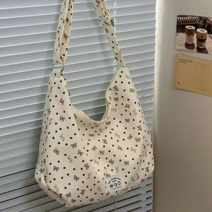 Sac fourre-tout en toile littéraire grande capacité avec chaîne, sac à bandoulière simple, vente en gros, nouveauté - Product Image 4