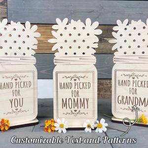 Support à fleurs personnalisé pour maman |   Cadeau pour la fête des mères, plaque décorative, artisanat en bois pour la décoration de mariage et d'anniversaire - Product Image 2