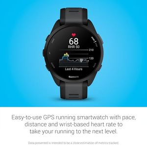 Garmin Forerunner 165, montre connectée de course à pied, écran AMOLED couleur, métriques d'entraînement et informations sur la récupération, noir - Product Image 4
