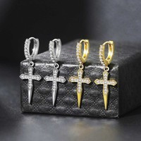 Bestone Trendy Fashion Dainty Punk Sieraden Cz Zirkoon Kruis Hoepel Oorbellen Voor Vrouwen
