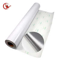 Papier adhésif publicitaire en rouleau, adhésif acrylique simple face, support PVC mat, imperméable et écologique