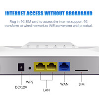 Router Inalámbrico 4G Portátil con Ranura para Tarjeta SIM, Router CPE 4G con Función Bonding, 1 Puerto WLAN/2 Puertos LAN, Seguridad WPA/WPA2
