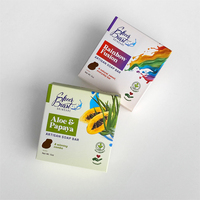 Boîtes d'emballage personnalisées gratuites en papier recyclé pour savon, avec fenêtre découpée irrégulière, impression UV, boîte cadeau haut de gamme pour savon artisanal