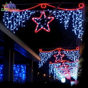 Vente chaude Lumière LED motif étoile croisée pour extérieur, étanche IP65, pour décoration de festival dans les places publiques et les centres commerciaux - Product Image 4