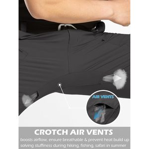Pantalon cargo de randonnée pour homme, séchage rapide, résistant à l'eau, léger, en nylon, pour la pêche en plein air, tactique, 10 poches - Product Image 6